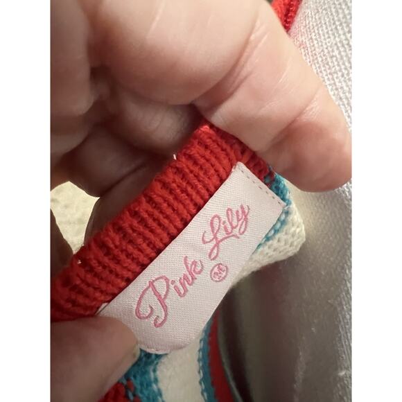 Pink Lilly Striped Sweater Dress Maxi Size M Sleeveless Stretch - So Pretty! - Picture 4 of 7